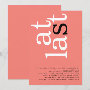 Invitation Parti d'engagement des Roses modernes à Dernier co