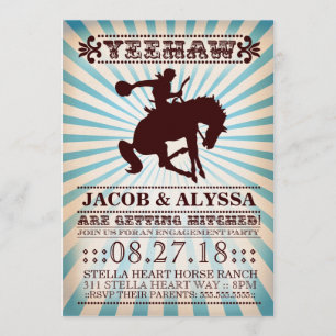 Invitation Parti d'engagement du rodéo Yeehaw GC