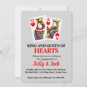 Invitation Parti d'engagement du roi et de la reine des coeur