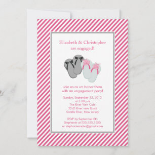 Invitation Parti d'engagement en couple des tongs modernes