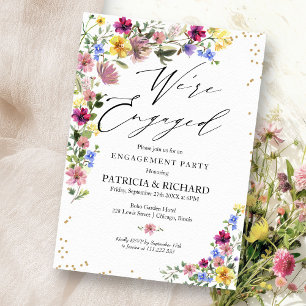Invitation Parti d'engagement Fleur sauvage Boho