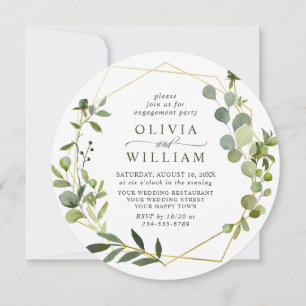 Invitation PARTI D'ENGAGEMENT Géométrique Eucalyptus Moderne