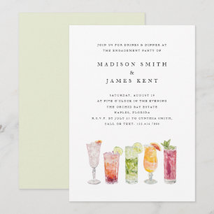 Invitation Parti d'engagement Mariage des cocktails tropicaux