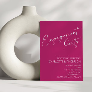 Invitation Parti d'engagement minimaliste moderne Berry Scrip