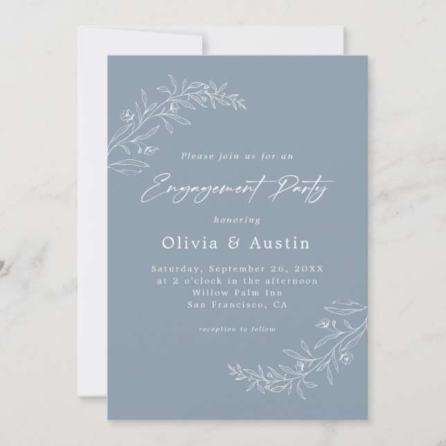 Invitation Parti d'engagement minimaliste moderne Boho Dusty  (Devant)