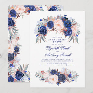 Invitation Parti d'engagement moderne et élégant de la Marine