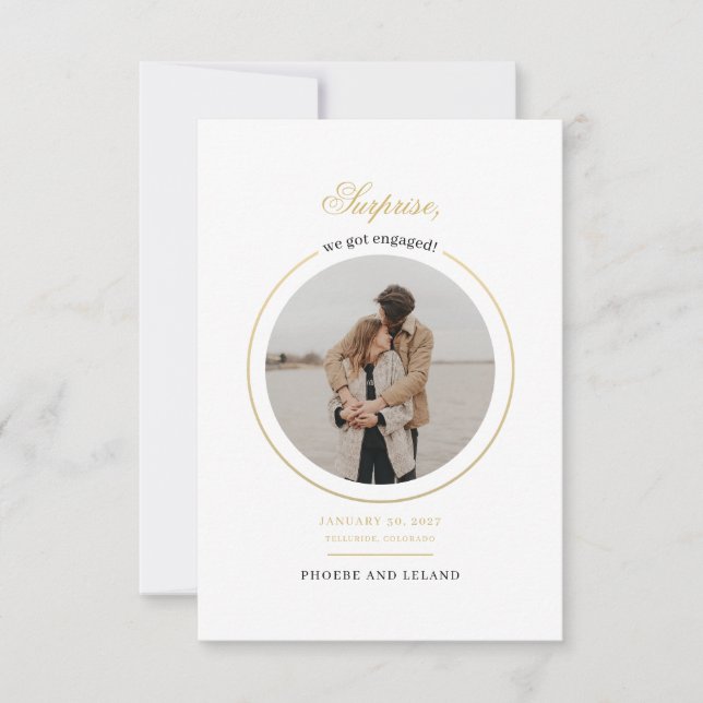 Invitation Parti d'engagement photo moderne (Devant)