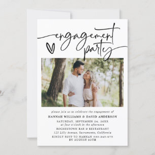 Invitation Parti d'engagement photo moderne et élégant