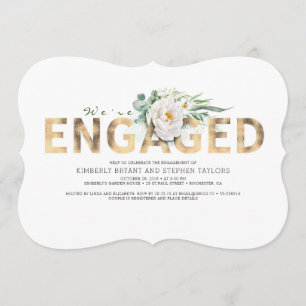 Invitation Parti d'engagement pour la typographie de l'or et 