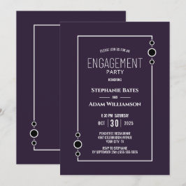 Invitation Parti d'engagement pourpre moderne