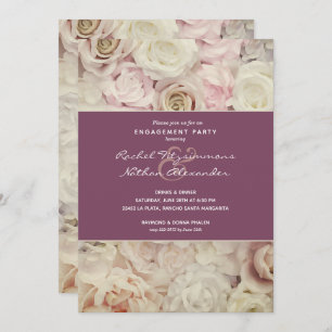 Invitation Parti d'engagement Rose vintage