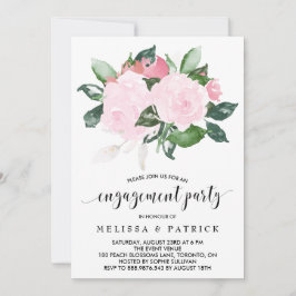 Invitation Parti d'engagement Roses de couleur rose douce