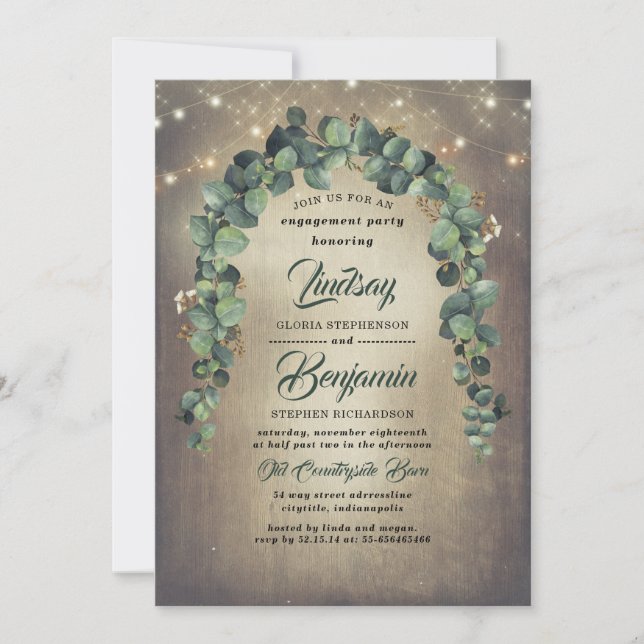 Invitation Parti d'engagement russe des Eucalyptus (Devant)
