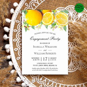 Invitation Parti d'engagement rustique Boho Lemon moderne