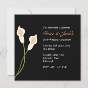 Invitation Parti des Anniversaires de Calla Lilies blanche - 