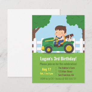 Invitation Parti des Anniversaires de enfants de la ferme des