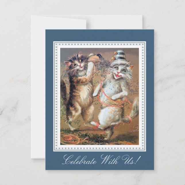 Invitation Parti des chats Confetti-Tossing (Devant)