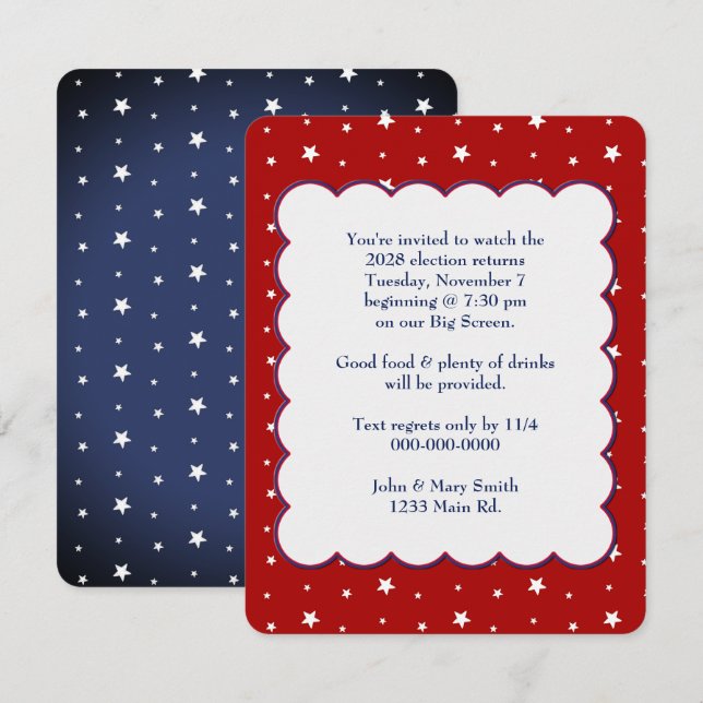 Invitation Parti des élections patriotiques de 2028 (Devant / Derrière)