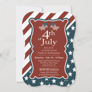 Invitation Parti des étoiles patriotiques et de la 4 juillet