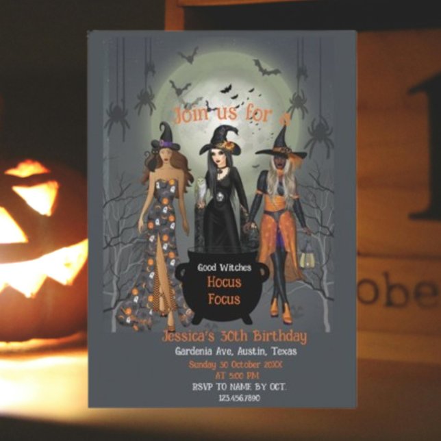 Invitation Parti des sorcières éffrayantes d'Halloween (Créateur téléchargé)