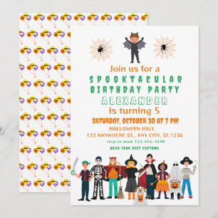 Invitation Parti d'Halloween Anniversaire de enfant Spooktacu