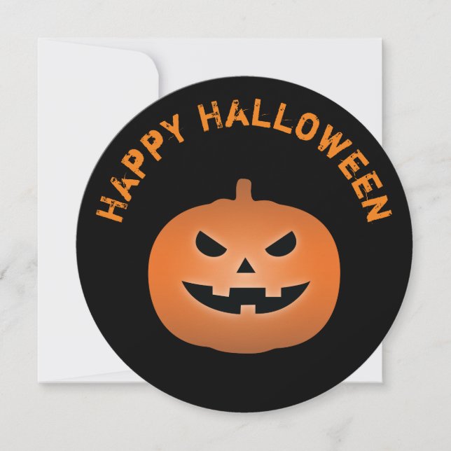 Invitation Parti d'Halloween Citrouille de Jack-o'-lantern ef (Devant)