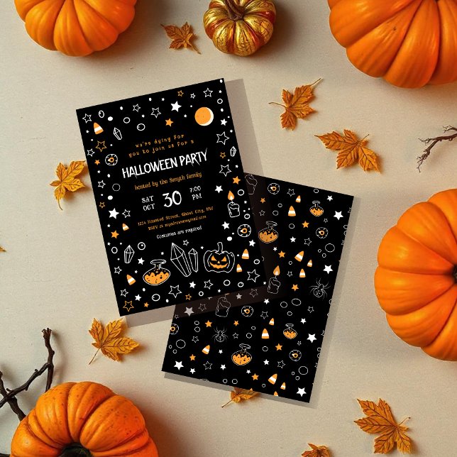 Invitation parti d'halloween fantaisiste (Créateur téléchargé)