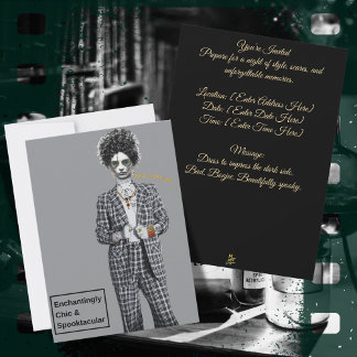 Invitation Parti d'Halloween gothique de Bad et Boo-Jee