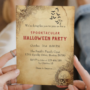 Invitation Parti d'Halloween Spooktular I Skull
