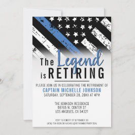 Invitation Parti Drapeau de la Ligne Bleue Mince