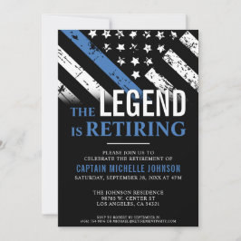 Invitation Parti Drapeau de la Ligne Bleue Mince