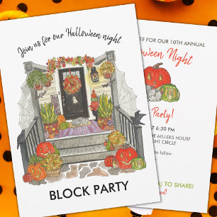 Invitation Parti du bloc d'Halloween