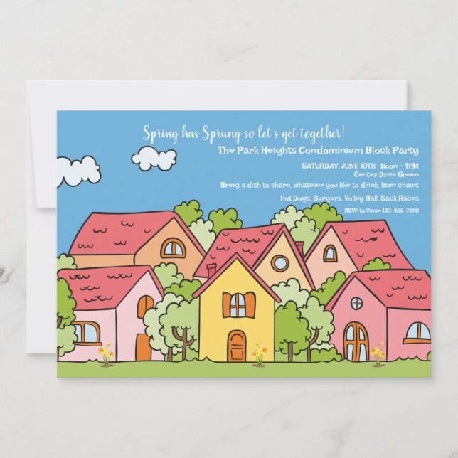 Invitation Parti du bloc du quartier de printemps (Devant)