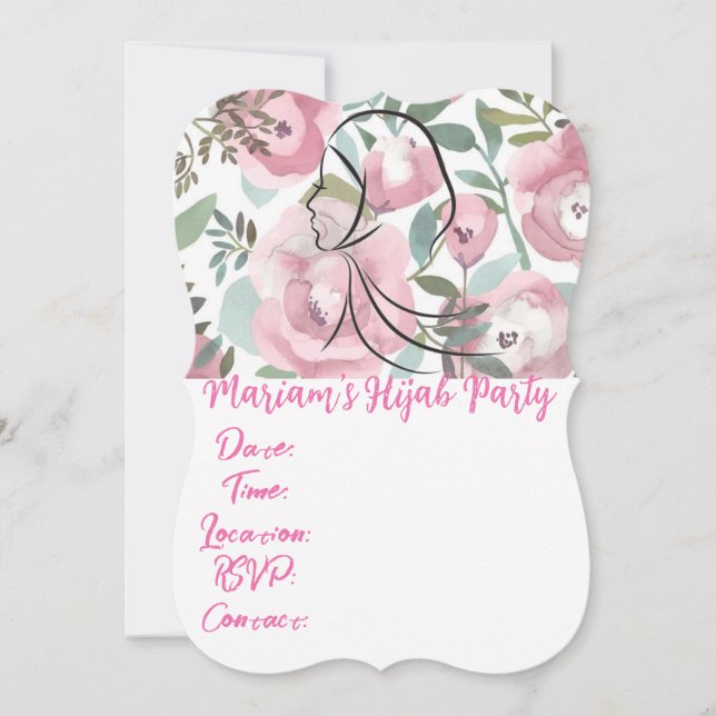 Invitation Parti du hijab (Devant)