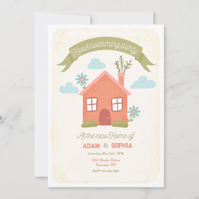 Invitation Parti du réchauffement du foyer (Devant)