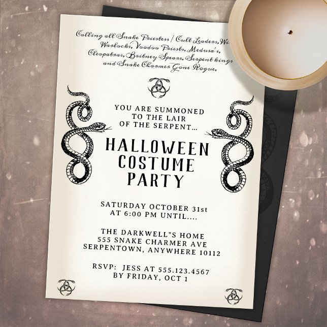 Invitation Parti du serpent d'Halloween adulte (Créateur téléchargé)