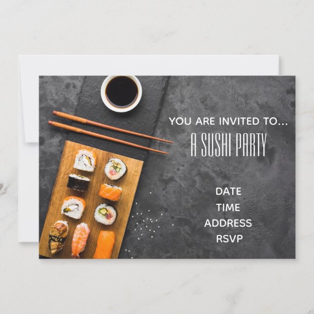 Invitation Parti du sushi (Devant)