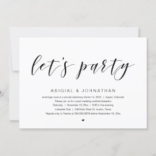 Invitation Parti Elopement mariage, Faisons la fête