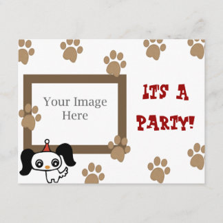 Invitation Parti Empreinte de patte des chiots