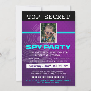 Invitation Parti espion agent secret