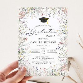 Invitation Parti fleur sauvage de la graduation photo