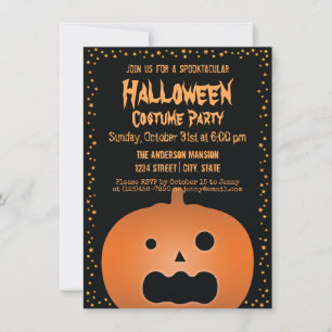 Invitation Parti Haunted Jack-o'-lantern Citrouille Halloween