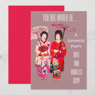 Invitation Parti japonais de Geisha Japan