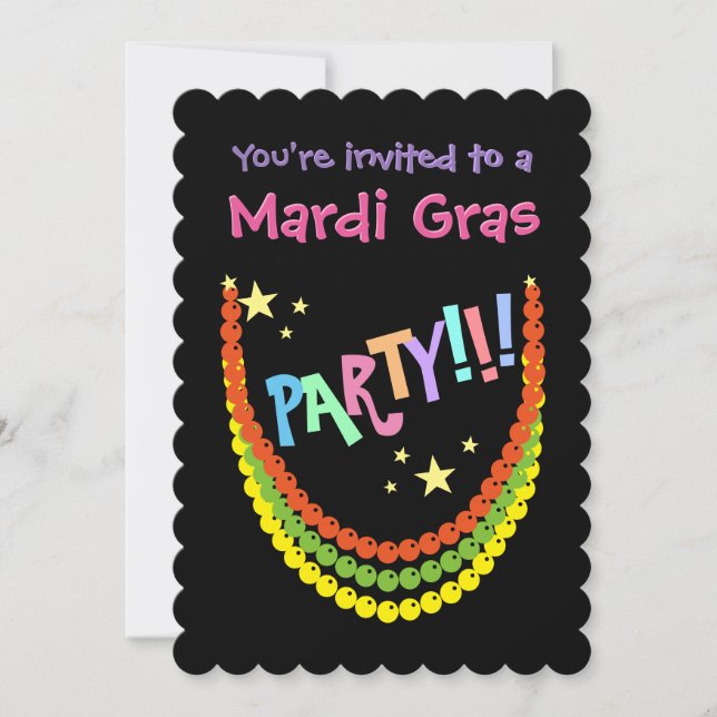 Invitation Parti Mardi Gras (Devant)