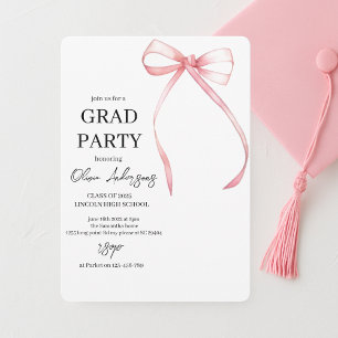 Invitation Parti minimaliste de Ruban rose
