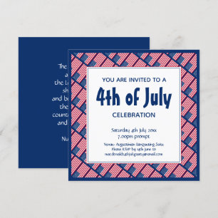 Invitation Parti patriotique 4 JUILLET américain du drapeau b