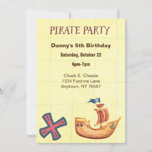 Invitation Parti pirate personnalisé