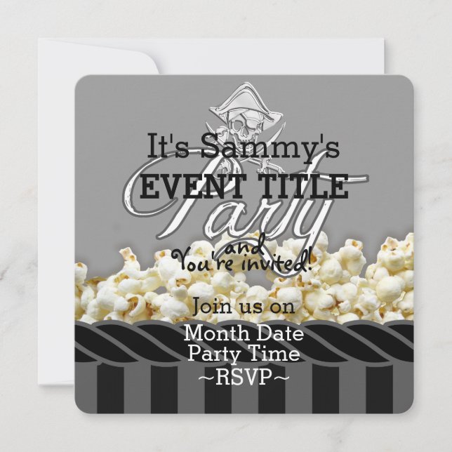 Invitation Parti pirate personnalisé (Devant)