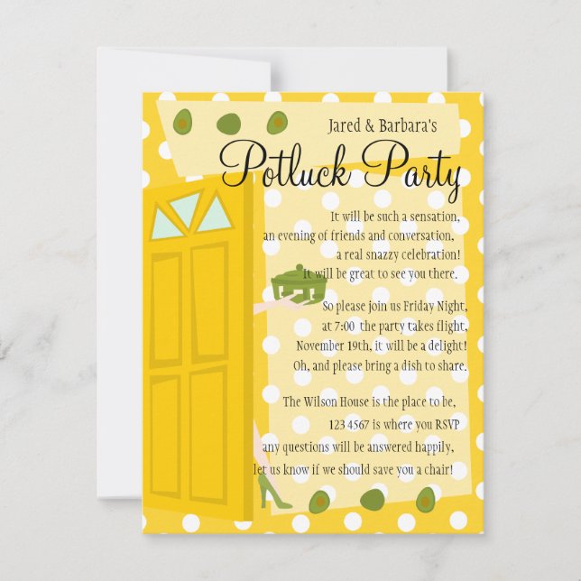 Invitation Parti Potluck (Devant)