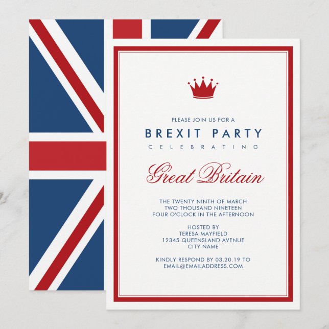Invitation Parti pour l'indépendance du Union Jack (Devant / Derrière)